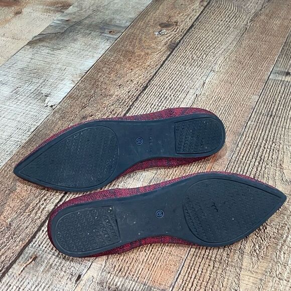 Rothys W8 crimson heather red gray slip on pointed toe ballet flats - Picture 13 of 13